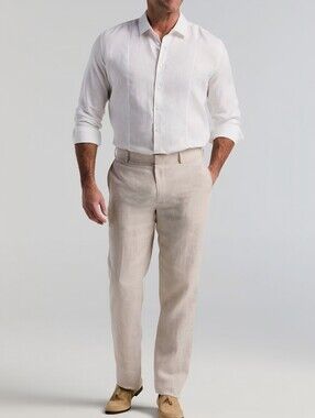Mojito Collection Flat Front Linen Blend Dress Pant, 29 X32, RN#109783, NWT